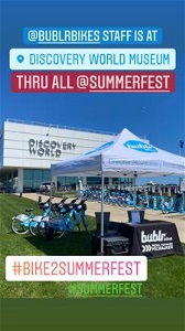 Bublr Bikes Corral at Discover World during Summerfest